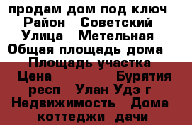 продам дом под ключ › Район ­ Советский › Улица ­ Метельная › Общая площадь дома ­ 56 › Площадь участка ­ 8 › Цена ­ 950 000 - Бурятия респ., Улан-Удэ г. Недвижимость » Дома, коттеджи, дачи продажа   